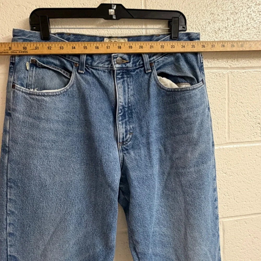 L.L. Bean Mens Flannel Lined Straight Denim Jeans 35x32 Blue Insulated Gorpcore